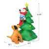 6.5 Feet Outdoor Inflatable Christmas Tree Santa Decor with LED Lights