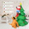 6.5 Feet Outdoor Inflatable Christmas Tree Santa Decor with LED Lights