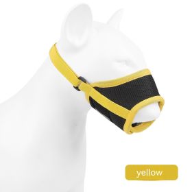 Breathable Mesh Dog Mouth Cover (Option: Yellow-M)