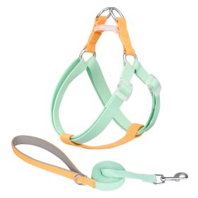 Macaron Traction Dog Rope Small And Medium Sized Pets (Option: Set Green Yellow-XS)