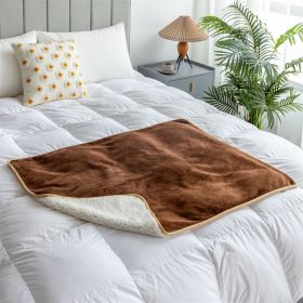 Lambswool Pet Blanket Duvet Waterproof (Option: Brown-75X100cm)