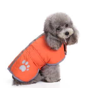 Reflective Dog Cotton Clothes Winter (Option: Orange Two Sides-S)