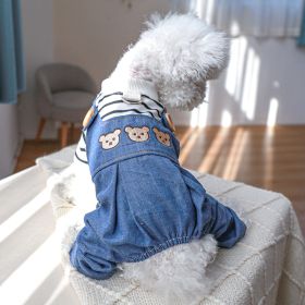 Pet Clothes Clothing Suspender Pants Traction (Option: Blue-S)