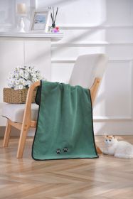 Solid Color Printed Microfiber Pet Towel (Option: Dark Green-50cmX90cm)