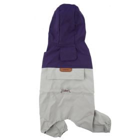 Pet Raincoat Small And Medium Size Dog Clothing (Option: Purple Gray-M)