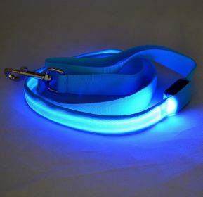 LED Luminous Traction Belt Dog Leash (Option: Blue-Battery Type Sling)