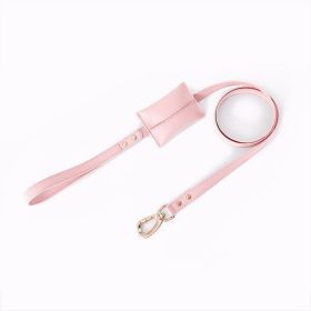 Small Dog Soft Leather Pet Box Leash (Option: Traction ropecrystal powder-150cmX2.5cm)