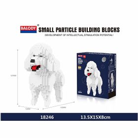 Cartoon Simulation Pet Dog Building Blocks Mini Dachshund Poodle Doberman Model Children's Toy Gift Dog Pet Building Blocks (Color: 18246, size: With box)