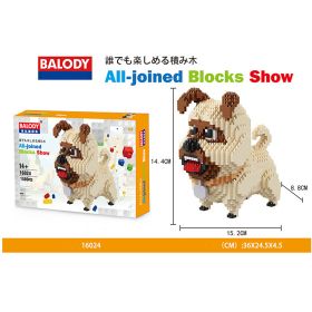 Cartoon Simulation Pet Dog Building Blocks Mini Dachshund Poodle Doberman Model Children's Toy Gift Dog Pet Building Blocks (Color: 16024, size: With box)