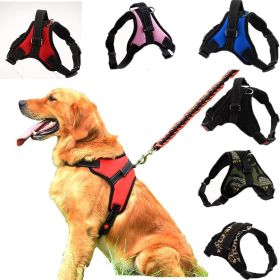 Dog Chest Harness Explosion-Proof Traction Rope For Medium and Large Dog Cat Lash Nylon Material Golden Retriever Pet Supplies (Color: purple, size: M for 13-20kg)