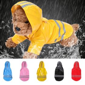 S-XL Pets Dog Raincoat Reflective Strip Dog RainCoat Waterproof Jackets Outdoor Breathable Clothes For Puppies (Color: Yellow, size: M)