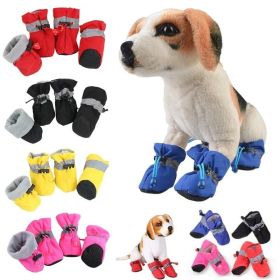 Anti-slip Pet Dog shoes Waterproof boots shoes puppy cat socks boots dog shoes (Color: Blue, size: 2)