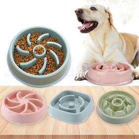 Plastic Pet Dogs And Cats Choke Prevention Slow Food Bowl (Color: Green, Style: Flower)