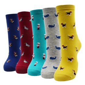 10 Pairs Fashion Colorful Kawaii Cute Cartoon Cotton Women Socks Harajuku Korean Halloween Cat Dog Owl Duck Fox Girl Socks (Color: AYT025, size: EU35-40)