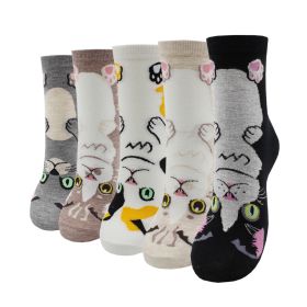 10 Pairs Fashion Colorful Kawaii Cute Cartoon Cotton Women Socks Harajuku Korean Halloween Cat Dog Owl Duck Fox Girl Socks (Color: JW2101, size: EU35-40)