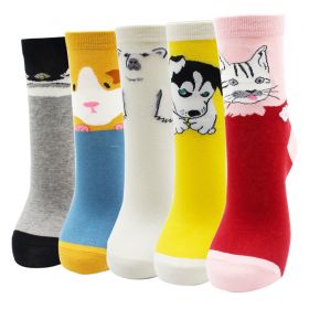 10 Pairs Fashion Colorful Kawaii Cute Cartoon Cotton Women Socks Harajuku Korean Halloween Cat Dog Owl Duck Fox Girl Socks (Color: AYT010, size: EU35-40)