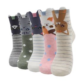 10 Pairs Fashion Colorful Kawaii Cute Cartoon Cotton Women Socks Harajuku Korean Halloween Cat Dog Owl Duck Fox Girl Socks (Color: JW2115, size: EU35-40)