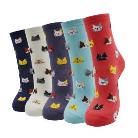 10 Pairs Fashion Colorful Kawaii Cute Cartoon Cotton Women Socks Harajuku Korean Halloween Cat Dog Owl Duck Fox Girl Socks (Color: JW2122, size: EU35-40)