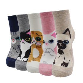 10 Pairs Fashion Colorful Kawaii Cute Cartoon Cotton Women Socks Harajuku Korean Halloween Cat Dog Owl Duck Fox Girl Socks (Color: JW2111, size: EU35-40)