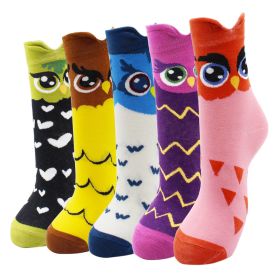 10 Pairs Fashion Colorful Kawaii Cute Cartoon Cotton Women Socks Harajuku Korean Halloween Cat Dog Owl Duck Fox Girl Socks (Color: AYT005, size: EU35-40)