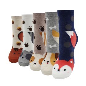 10 Pairs Fashion Colorful Kawaii Cute Cartoon Cotton Women Socks Harajuku Korean Halloween Cat Dog Owl Duck Fox Girl Socks (Color: JW2106, size: EU35-40)