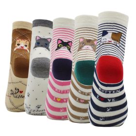 10 Pairs Fashion Colorful Kawaii Cute Cartoon Cotton Women Socks Harajuku Korean Halloween Cat Dog Owl Duck Fox Girl Socks (Color: JW2118, size: EU35-40)