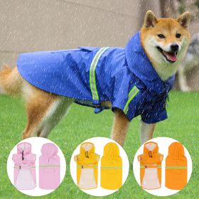 Pet raincoat for large and small dog; PU waterproof big dog raincoat; outdoor reflective dog raincoat (colour: Pink, size: 5XL)