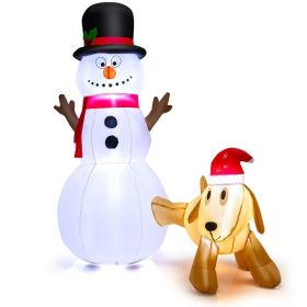 Christmas Decorations And Party Christmas Decor Inflatable W/ LED Lights (Color: White & Yellow)