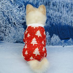 Pet Christmas Clothes Home Red Green (Option: White Christmas Tree-L)