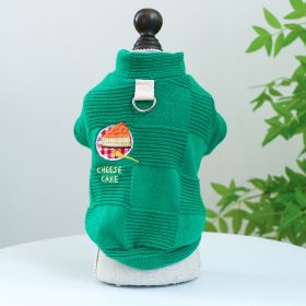 Pet Ring Dog Clothes Round-neck Shirt (Option: Green-M)