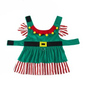 Pet Christmas Clothes Cute Warm Dog Skirt (Option: Green-L)