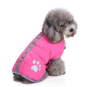 Reflective Dog Cotton Clothes Winter (Option: DZ151 Pink Wear On Both Sides-4XL)