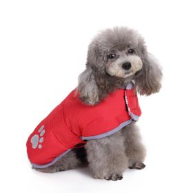 Reflective Dog Cotton Clothes Winter (Option: DZ148 Red Two Sided Wear-3XL)