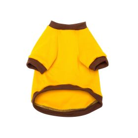 Pet Clothes Fleece-lined Thickened Solid Color Hoodie (Option: Brown yellow-XXL)