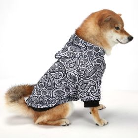 Christmas Dog Clothes Thickened Plaid Hooded Two-leg Sweater (Option: White Paisley-XXL)