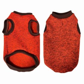 Pet Vest Fleece Lined Padded Warm Keeping Round Neck Pullover Dog Clothing (Option: Orange Red-XXL)