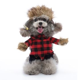 Pet Supplies Cartoon Upright Puppy Clothes (Option: PF88 Werewolf-M)