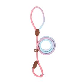 Colorful Durable Bold Nylon Pet Hand Holding Rope (Option: Pink Blue-M)